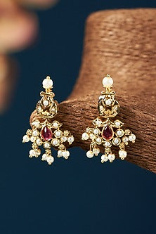 Gold Plated Kundan Polki & Jadau Stone Necklace Set