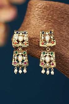 Gold Plated Kundan Polki & Pearl Choker Necklace Set