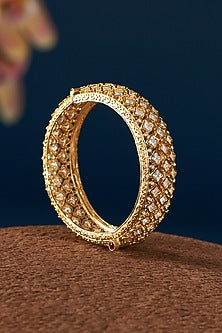 Gold Plated Kundan Polki Kadas (Set of 2)