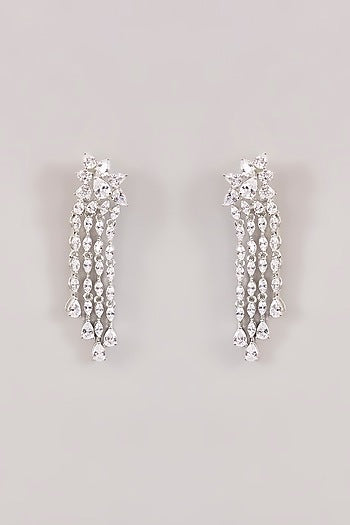 White Finish Diamond Layered Necklace Set