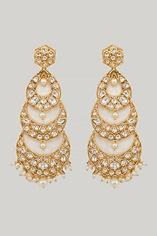 Gold Plated Kundan Polki Dangler Earrings