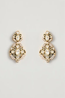 Two Tone Finish Kundan Polki Necklace Set