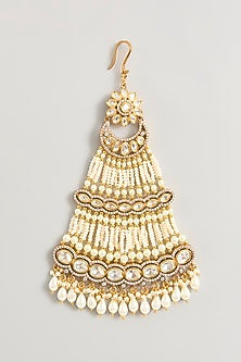 Gold Finish Kundan Polki & Pearl Pasa