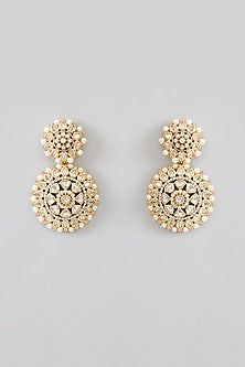 Two Tone Finish Kundan Polki Pendant Necklace Set