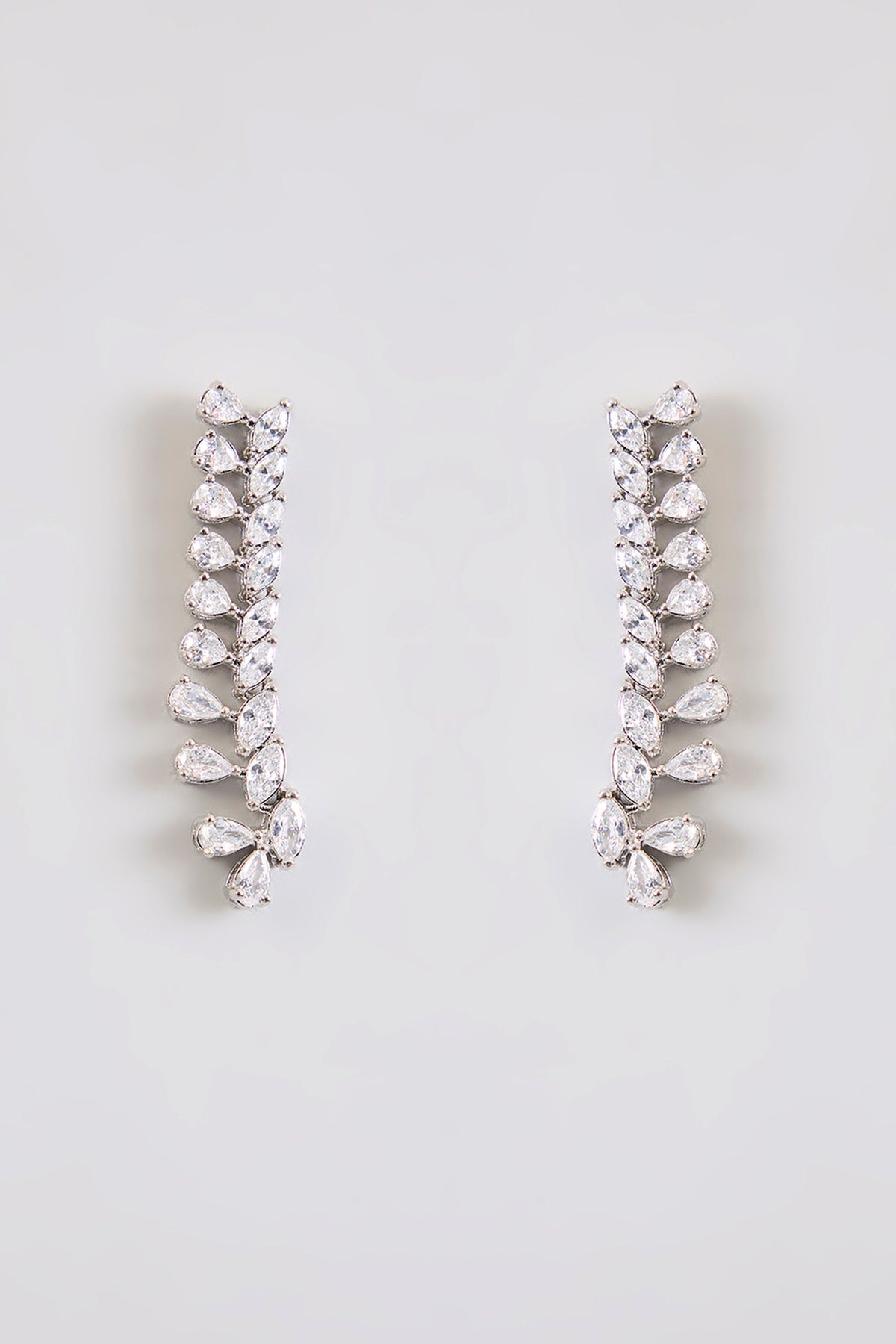 White Finish Diamond Necklace Set