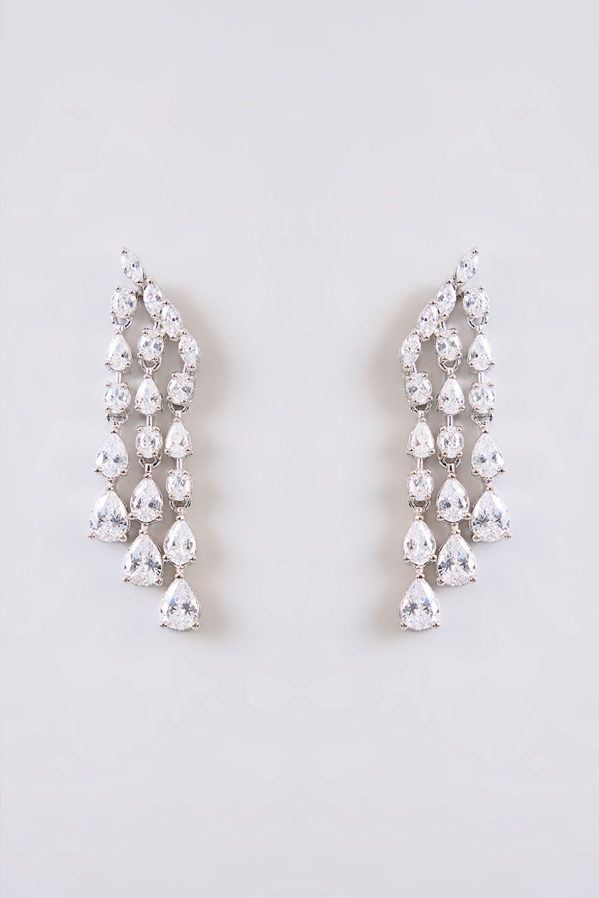 White Finish Diamond Necklace Set