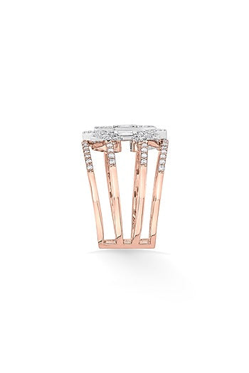 18Kt Rose Gold Finish Diamond Ring