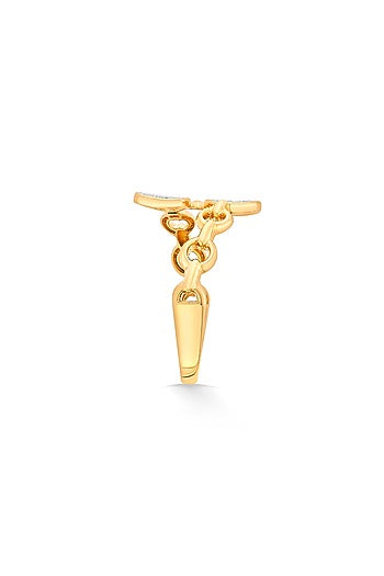 18kt Matte Pink Gold Finish Floral Diamond Ring