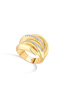 18kt Matte Rose Gold Finish Diamond Double-Helix Ring