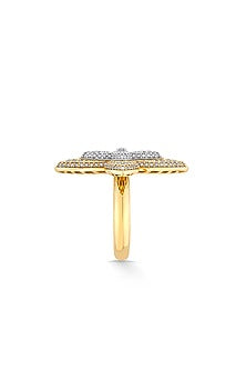 18kt Two-Tone Finish Diamond Petal Ring