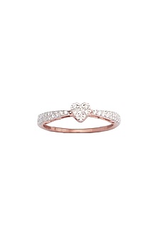 14kt Rose Gold Finish Diamond Love Knot Ring