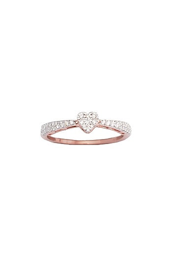 14kt Rose Gold Finish Diamond Love Knot Ring