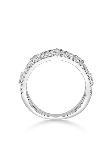 14kt White Gold Finish Ring With 134 Diamonds