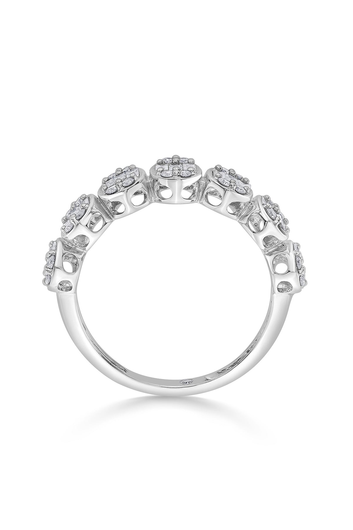 14kt White Gold Finish Ring With 50 Diamonds