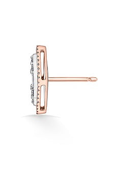 14kt Rose Gold Finish Earrings With 92 Diamonds
