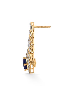 18kt Yellow Gold Finish Diamond & Ruby Stone Earrings