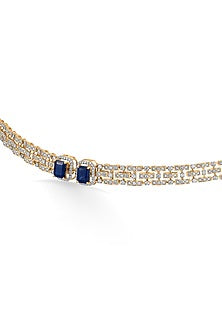 18kt Yellow Gold Finish Diamond & Ruby Stone Necklace