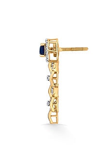18kt Yellow Gold Finish Diamond & Ruby Stone Earrings