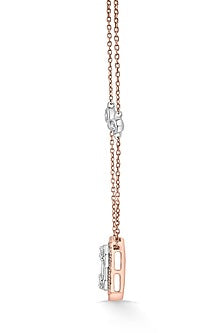 14kt Rose Gold Finish Pendant Necklace With 44 Diamonds