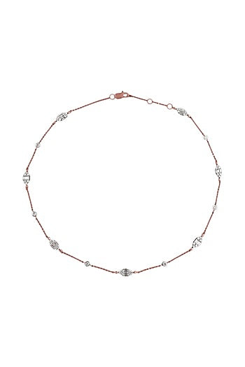 14kt Rose Gold Finish Diamond Necklace