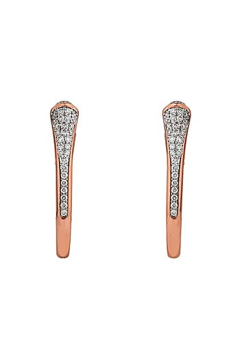 18kt Rose Gold Finish Diamond Soiree Dangler Earrings