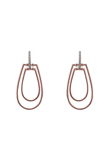 18kt White Finish Diamond Soiree Dangler Earrings