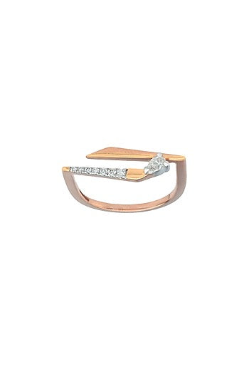 14kt Rose Gold Finish Diamond Seven-Up Ring