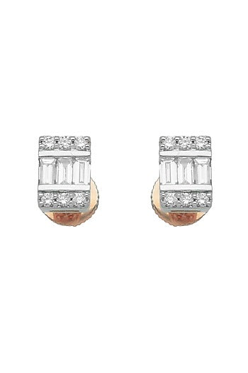 14kt Gold Finish Diamond Stud Earrings