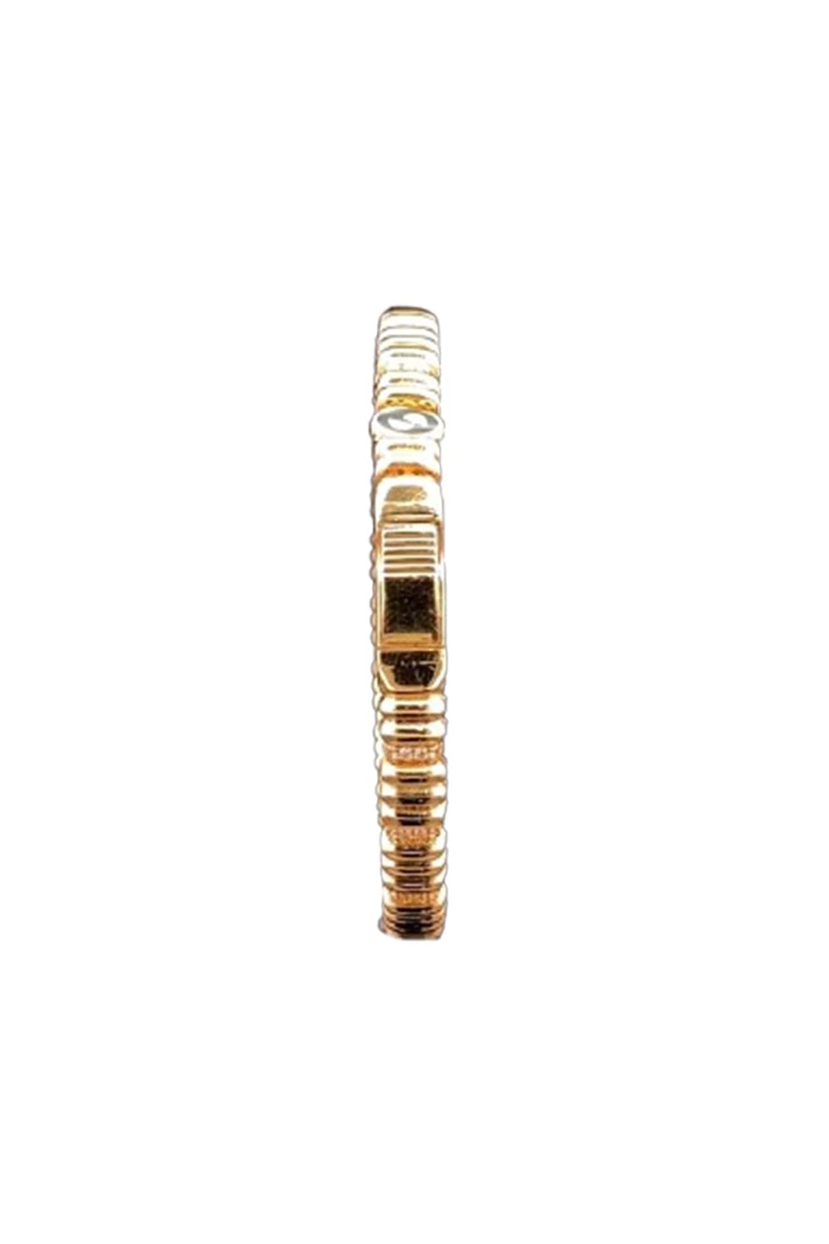 18kt Two-Tone Finish Stepped Pattern Textured Bangle