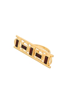 Gold Plated Blood Red Swarovski Ring