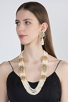 Gold Plated Pearl Necklace Set