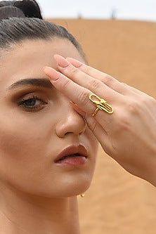 Gold Finish Mercury Elitia Ring In Sterling Silver