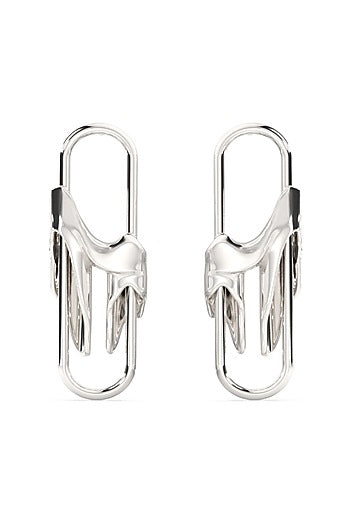 White Finish Mercury Elitia Stud Earrings In Sterling Silver