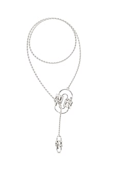 White Finish Mercury Valor Long Necklace In Sterling Silver