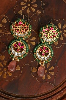 Gold Plated Jadau Kundan Polki Choker Necklace Set