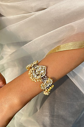 Gold Plated Jadau Kundan Bracelet