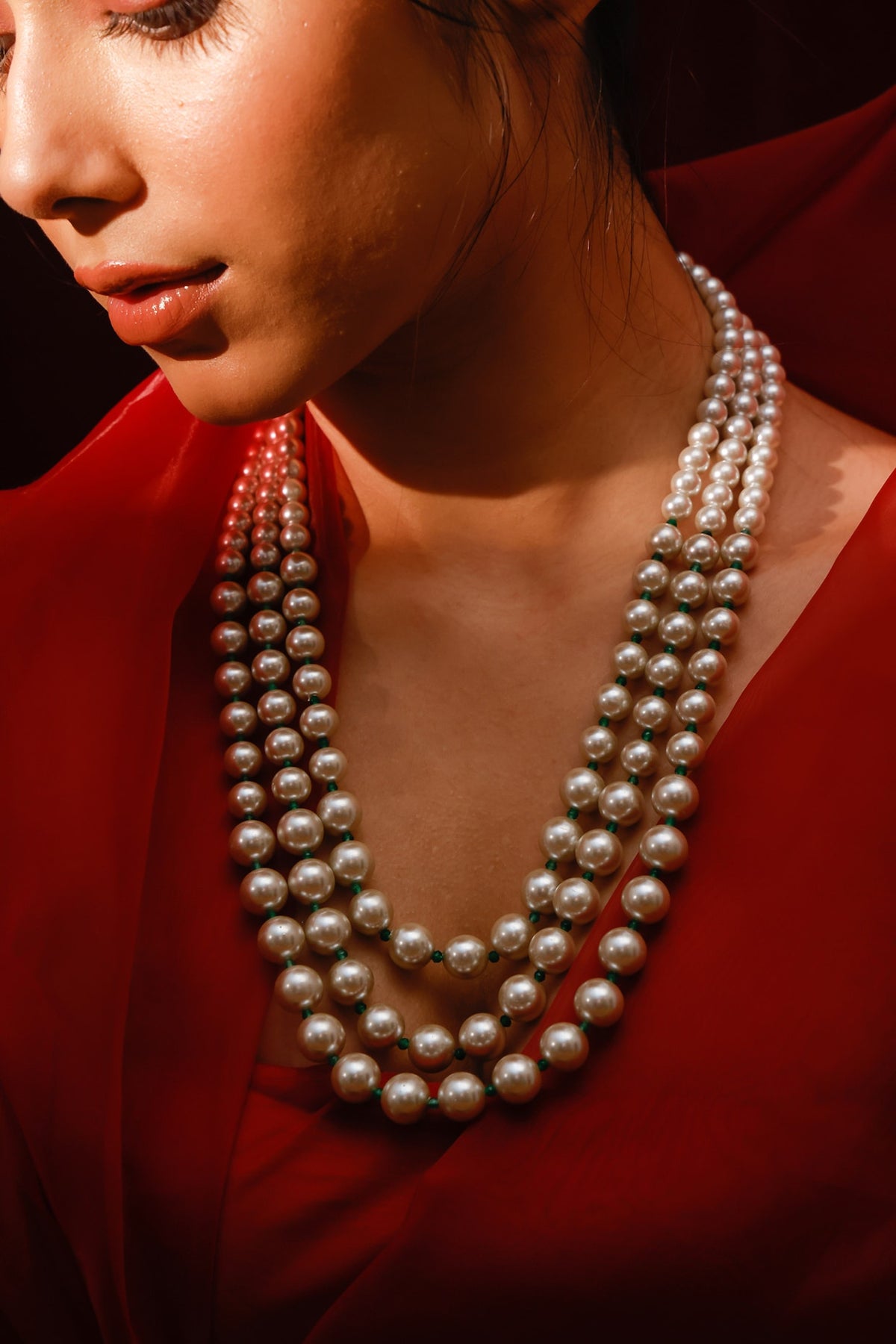 Gold Finish Pearl Necklace