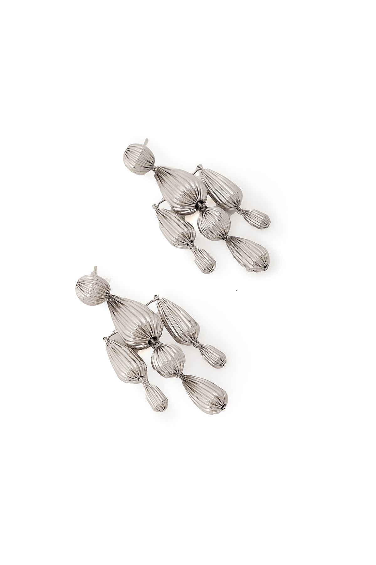 Silver Chrome Finish Handcrafted Dangler Earrings