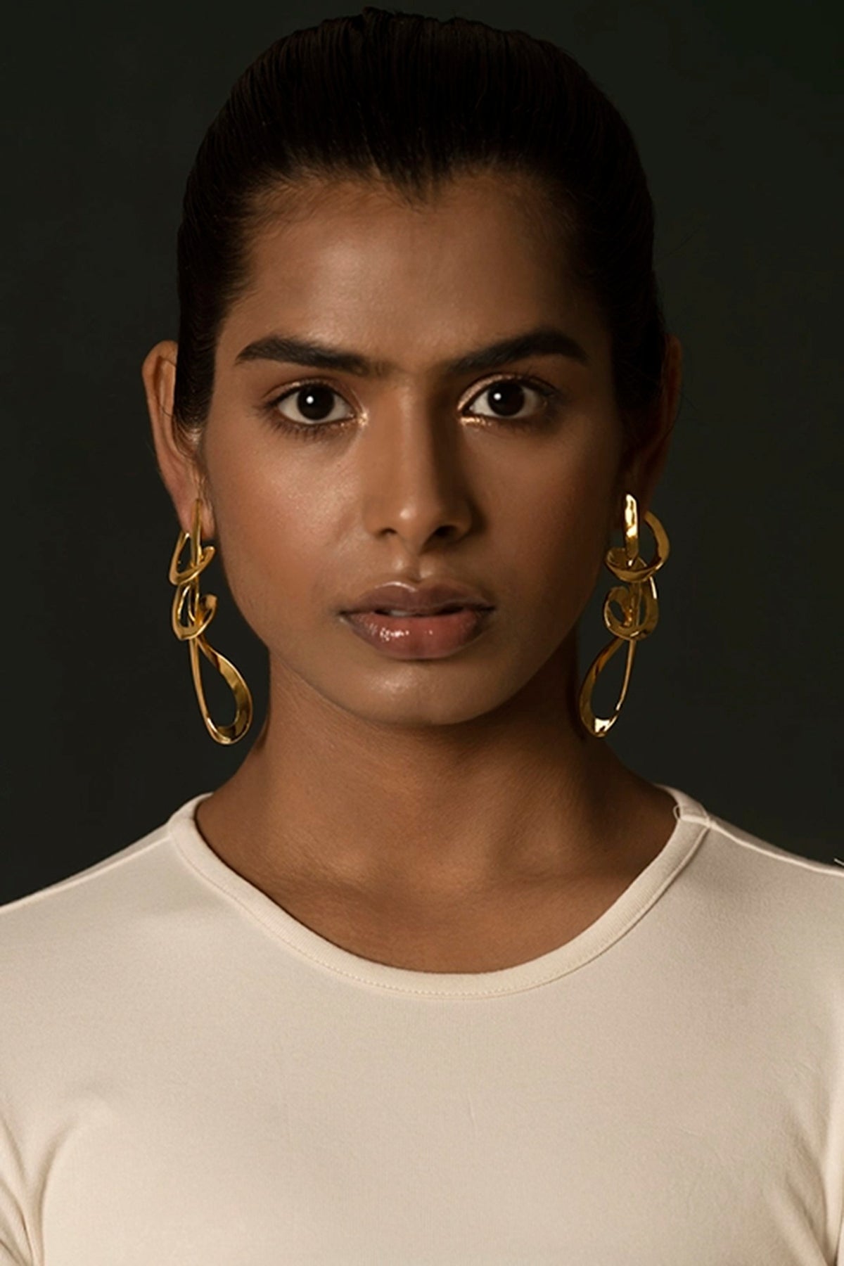 Gold Finish Brass Dangler Earrings