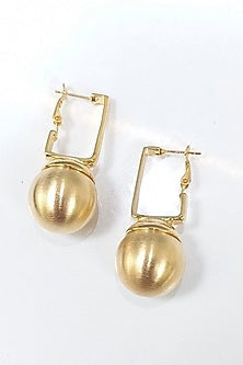 Gold Finish Statement Dangler Earrings