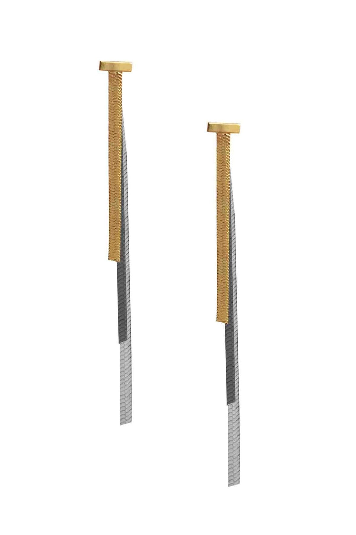 Gold Finish Statement Dangler Earrings