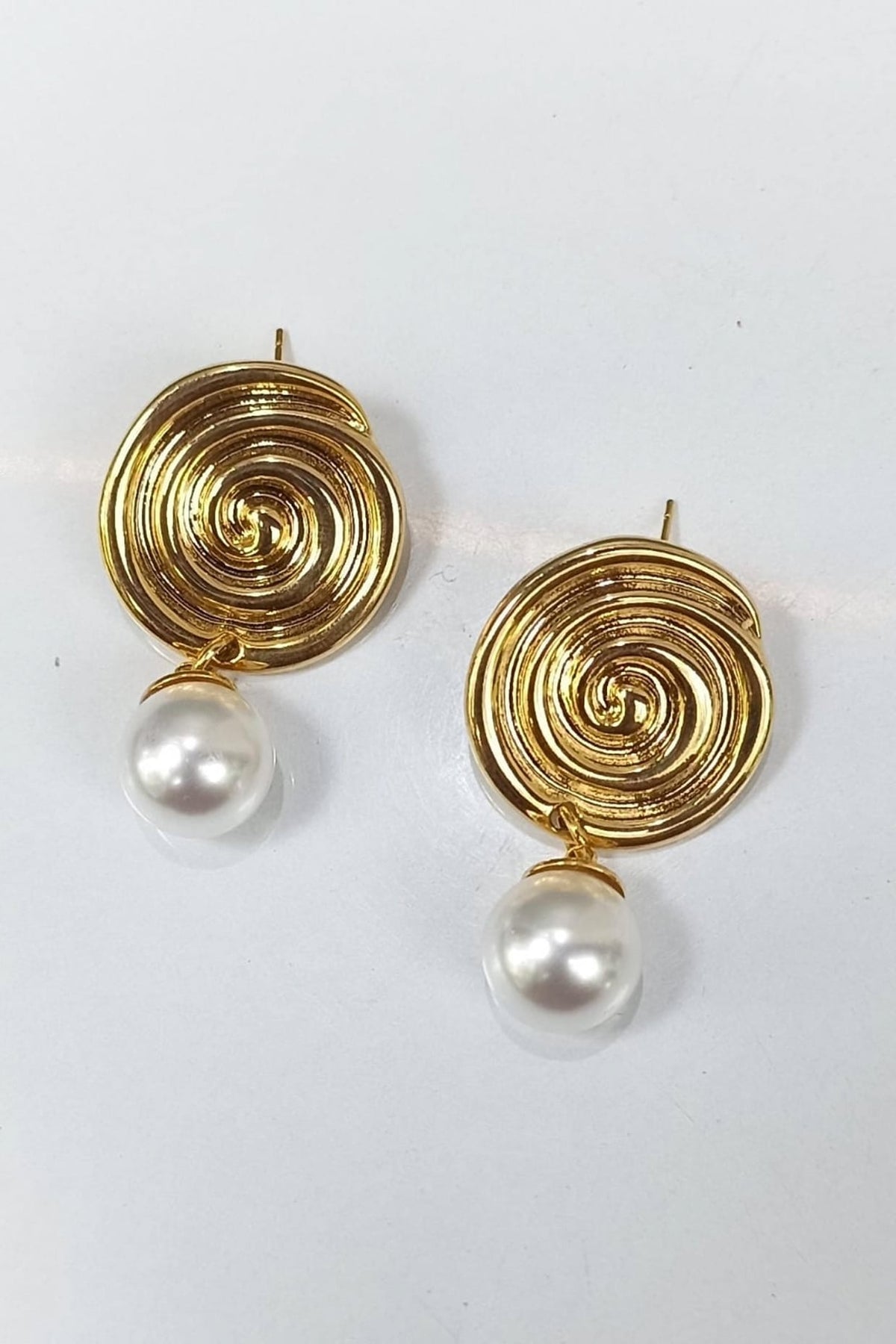 Gold Finish Statement Stud Earrings