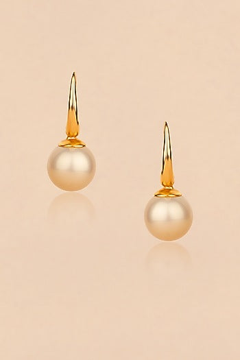 Gold Plated Freshwater Pearl Hoop Earrings