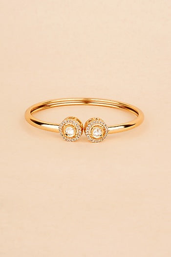 Gold Plated Kundan Polki Cuff