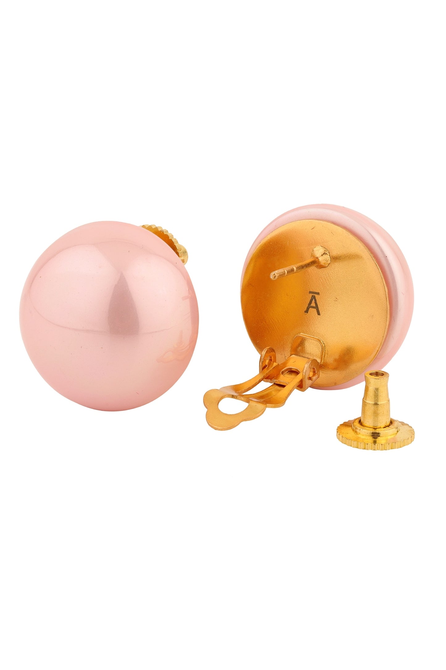 Circular Pearl Stud Earrings