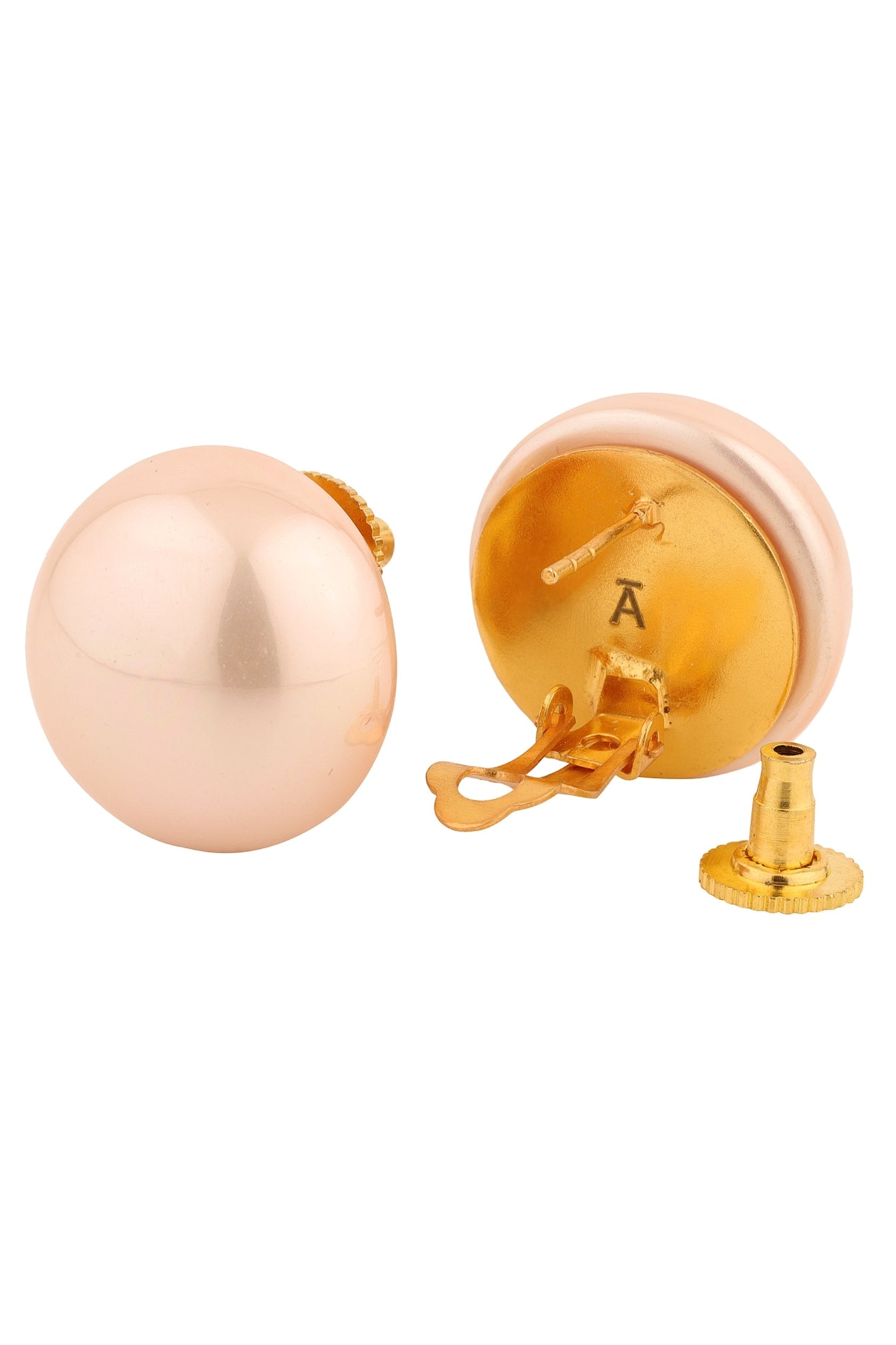 Circular Pearl Stud Earrings