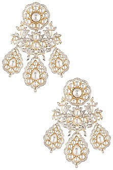 Gold plated statement kundan earrings
