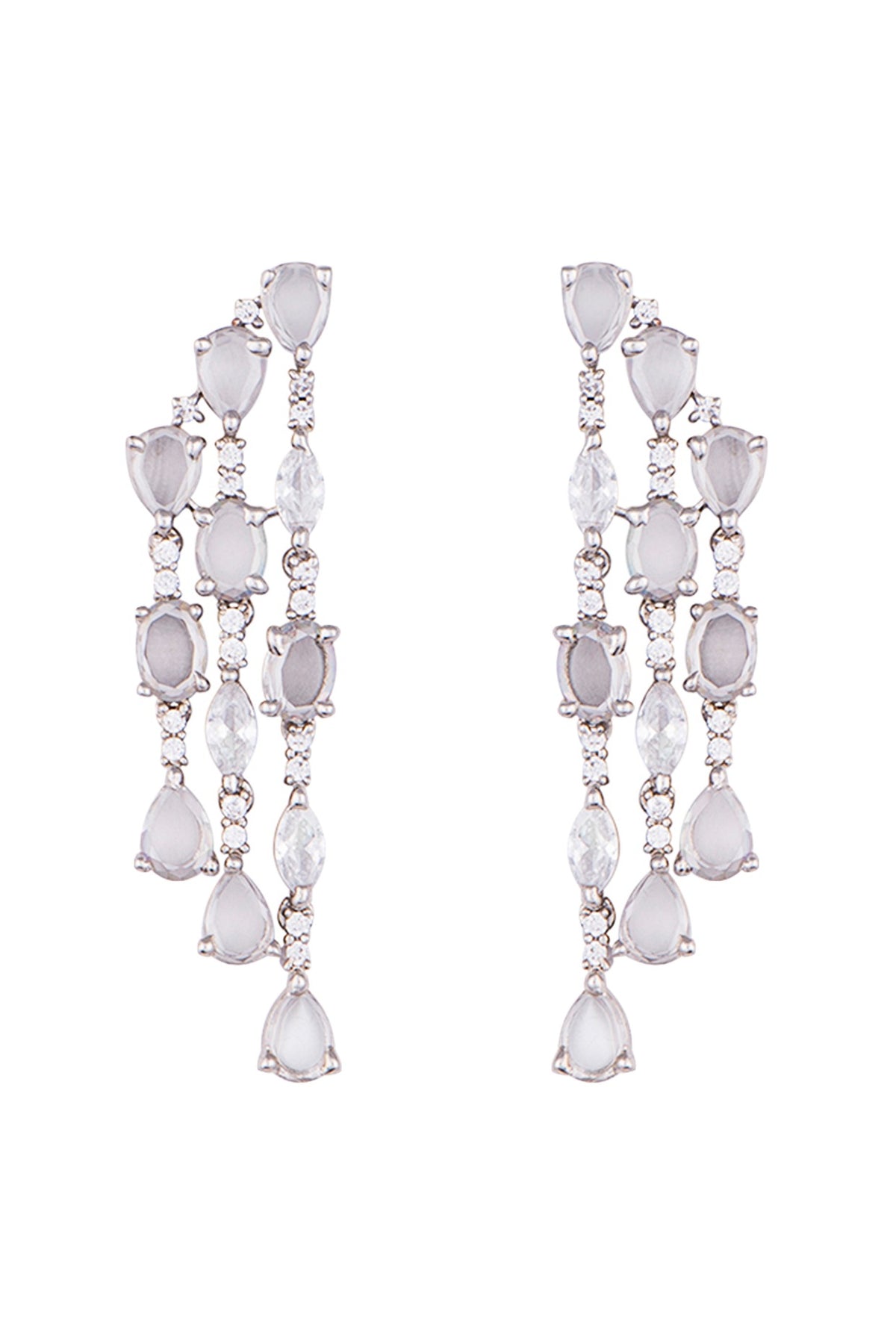 Silver plated faux diamond earrings