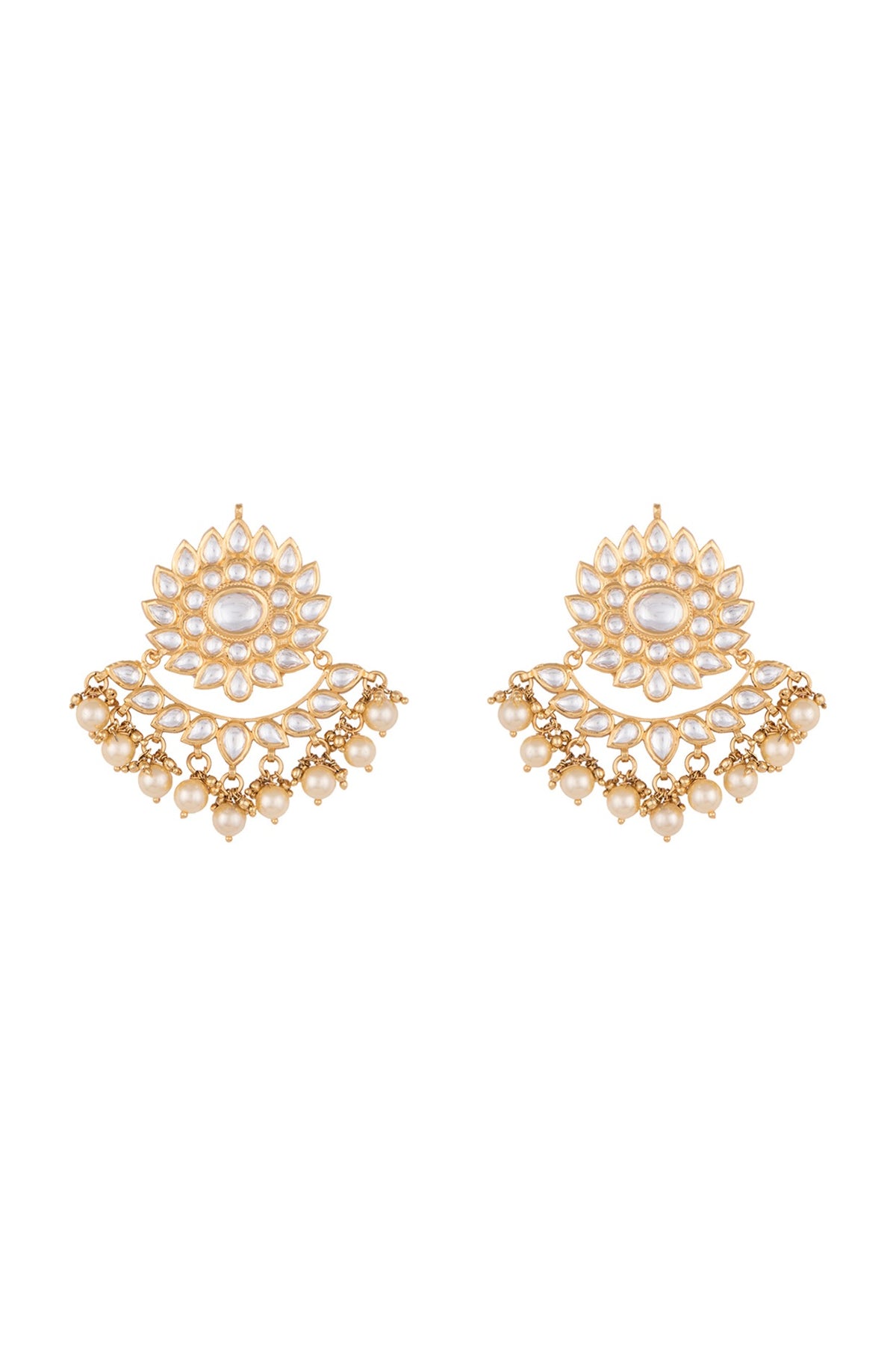 Gold plated faux kundan earrings
