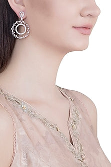 Rose Gold Plated Faux Rose Cut Diamond Earrings